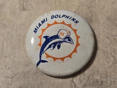 复古 1 英寸圆形 1960 年代迈阿密多尔夫斯足球徽章 AFL NFL LAR LU 线 — 第 1/3 张图片