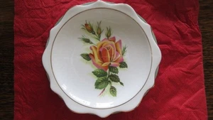 ROYAL ALBERT TRINKET DISH ROSE ORANGE & YELLOW NEVER USED BOXED - Picture 1 of 3