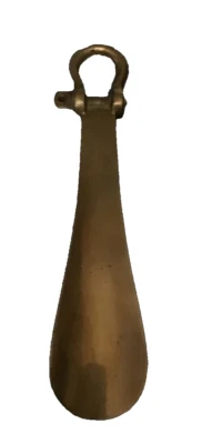 Vintage Polished Solid Brass Shoehorn Shoe Accessory 8" long - Image 1 of 2