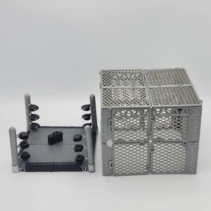 Jakks WWE Build N' Brawl Cage Match Spielset & Ring (keine Seile) Bonus Aktentasche - Bild 1 von 13