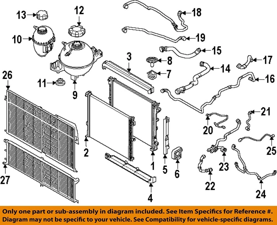 Componentes del radiador de refrigeración BMW OEM 18-19 X3,X4 - Manguera de ventilación 17125A022D6 Foto 1 de 1