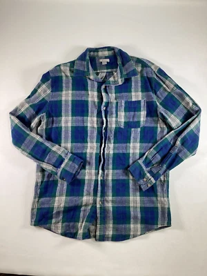 Mens Falls Creek Blue Green Check Long Sleeve Flannel Button Up Shirt Medium GUC - Image 1 of 4