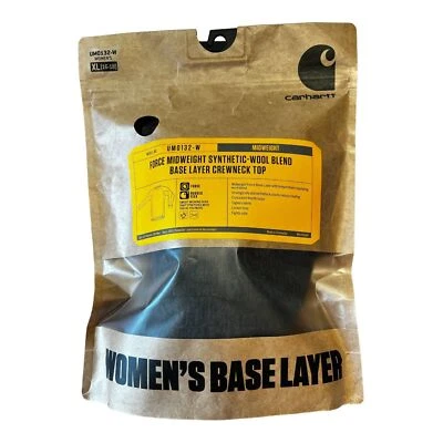 Top para mujer XL Carhartt Force peso medio mezcla de lana sintética capa base negro Foto 1 de 4