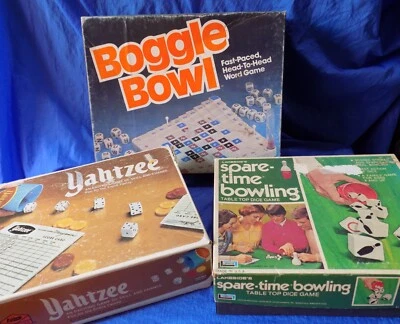 Lote de juegos vintage con BOGGLE BOWL Yahtzee SPARE TIME BOWLING x3 Foto 1 de 4