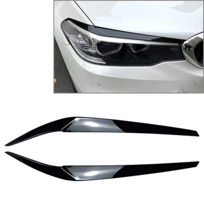 Front Headlight Eyebrow Eyelid Cover Trim For BMW 5 Series G30 G31 G38 F90 M5 - Image 1 of 4