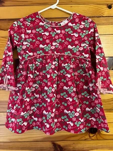 Hanna Andersson Bird & Flower Red Shirt EUC Girls Top 150 12 - Picture 1 of 2