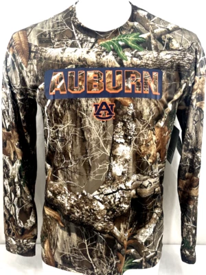 NEW Auburn University Tigers UA Realtree Colosseum Camo Long sleeve Shirt Mens L - Image 1 of 4