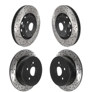 Coated Drilled Slot Disc Brake Rotors Front Rear Kit For 2009-2016 Toyota Venza - Picture 1 of 14