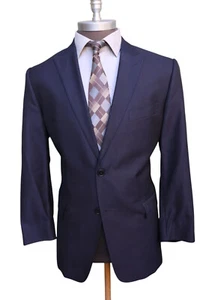 Versace Collection Nordstrom Blue Textured Wool Blend Two Button Blazer 46R - Picture 1 of 12
