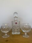 Royal Albert Stamped Square Decanter with Stopper with Two Brandy Glasses Set