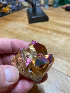 Tangerine Sun Melon Aura Quartz Crystal Gemstone Cluster Pionts Specimen 002 - Picture 1 of 8