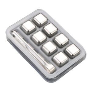 Ice Cubes with Nonslip Clip Reusable Whiskey Square Stone Drink Coolers