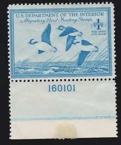 US RW15 $1 Duck Hunting Mint Plate # 160101 Single F-VF OG H SCV $60 - Picture 1 of 2