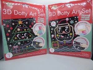 3D DOTTY ART CHRISTMAS SANTA TREE CHOICE KIDS CRAFT STICKERS STOCKING FILLER - Picture 1 of 12