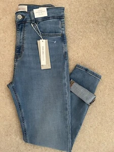 PER UNA M&S WOMENS SKINNY HIGH WAISTED ANKLE GRAZER JEANS Size 12 Short Bnwt  - Picture 1 of 10