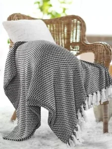 Handmade Cotton Blankets Large Sofa Couch Throws Bedding Shawl Wraps Hand Loomed - Picture 1 of 3