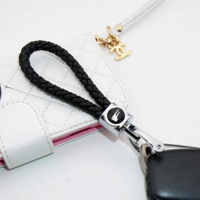 For F-SPORT Emblem Key Chain Ring BV Calf Leather Style Gift Decoration - Black - Image 1 of 4