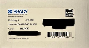 *BRAND NEW* BRADY J50-BK BradyJet J5000 Black Ink Cartridge Color: Black - Picture 1 of 8