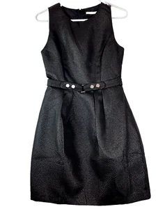 Mustard Seed Anthropologie Kleid schwarz gefüttert Schimmer ärmellos Größe Small neu mit Etikett - Bild 1 von 7