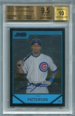 2007 Bowman Chrome Prospects #BC247 Eric Patterson Rookie Auto BGS 9.5 GEM MINT - Image 1 of 2
