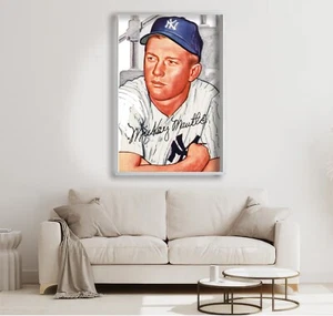 Tarjeta de béisbol de diseño 1952 Mickey Mantle NY Yankees 24x36 u 11x17 en póster - Imagen 1 de 4