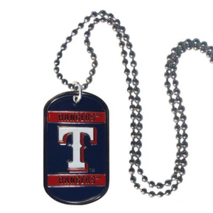 Texas Rangers Metal Dog Tag Necklace MLB Licensed Baseball Jewelry - Picture 1 of 3
