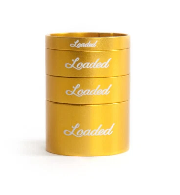 Загруженная велосипедная гарнитура прокладки золотой алюминиевый сплав 1-1/8 упаковка 4 шт. 5 мм, 10 мм, 20 мм - Изображение 1 из 3