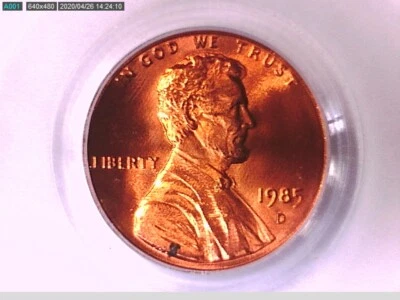 1985 D Lincoln Memorial Cent PCGS MS 67 RD 16412327 - Image 1 of 3