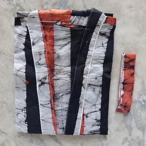 Indischer Streifen Handdruck 100% Baumwolle Morgenmantel Kleid Damen Boho Maxi Kimono Kleid - Bild 1 von 7