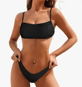 ZAFUL Women's Size 6 Swimsuit Two/ Piece Ribbed/Low Waisted - Picture 1 of 6