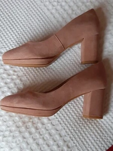 Fabulous Dusty Pink Suede Kelda Hope Platform Shoes By Clarks Size 5E BNIB - Picture 1 of 11