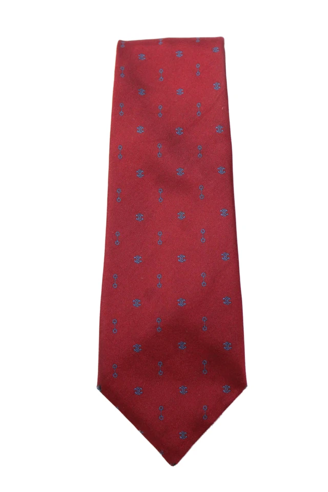 Corbata para hombre Celine clásica de seda con estampado geométrico roja talla única Foto 1 de 4