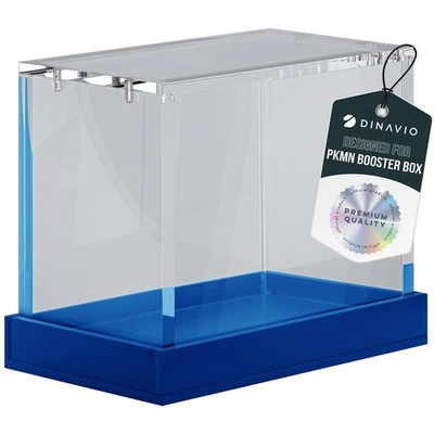 Pokémon Booster Box Vitrina Protector Acrílico 8mm+5mm Imanes Base Azul Foto 1 de 4