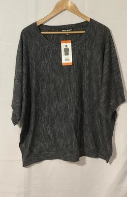 Top DKNY tejido jaspeado negro para mujer talla XXL - NUEVO CON ETIQUETAS Foto 1 de 4
