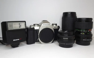 PENTAX MZ-M 35mm SLR Film Camera Kit, 3x Lenses & Flash - Image 1 of 4