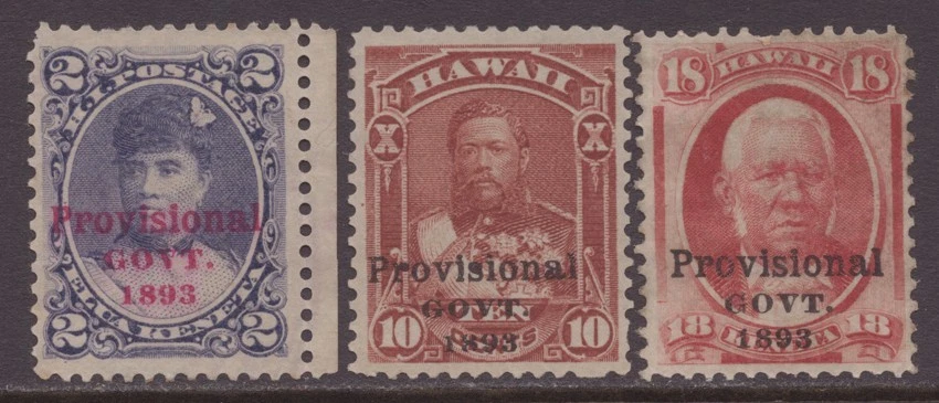 Hawaii 57, 68 y 71 como nuevo sin goma de mascar con sobreimpresiones de 1893 - leer Foto 1 de 1