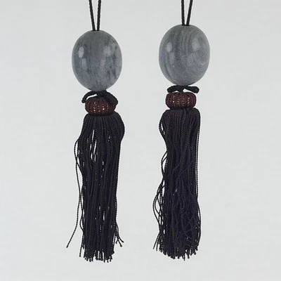 Piedra de ágata japonesa colgante pergamino pesas Fuchin Kakejiku borla púrpura FC314 Foto 1 de 4