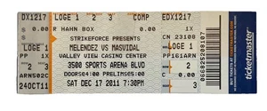 Biglietto Strikeforce 2011: Melendez Vs Masvidal 17/12/11 MMA titolo leggero - Foto 1 di 3