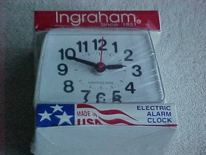 vintage ingraham electric alarm clock lighted dial new in box made in u.s.a - Picture 1 of 9