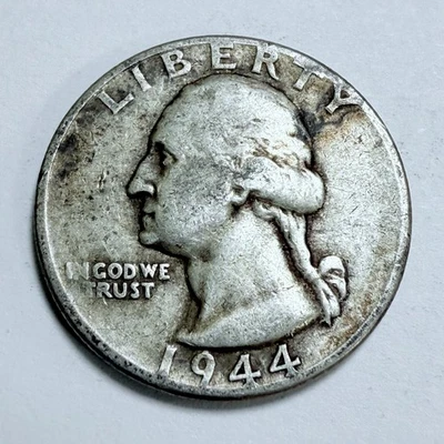 1944 Washington Quarter 90% Silver ~ FINE CONDITION - Free Shipping #3571 - Image 1 of 2
