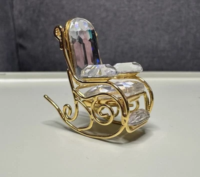 Estatuilla mecedora vintage de cristal en miniatura de Swarovski, marcada, altura de 1,25" Foto 1 de 4