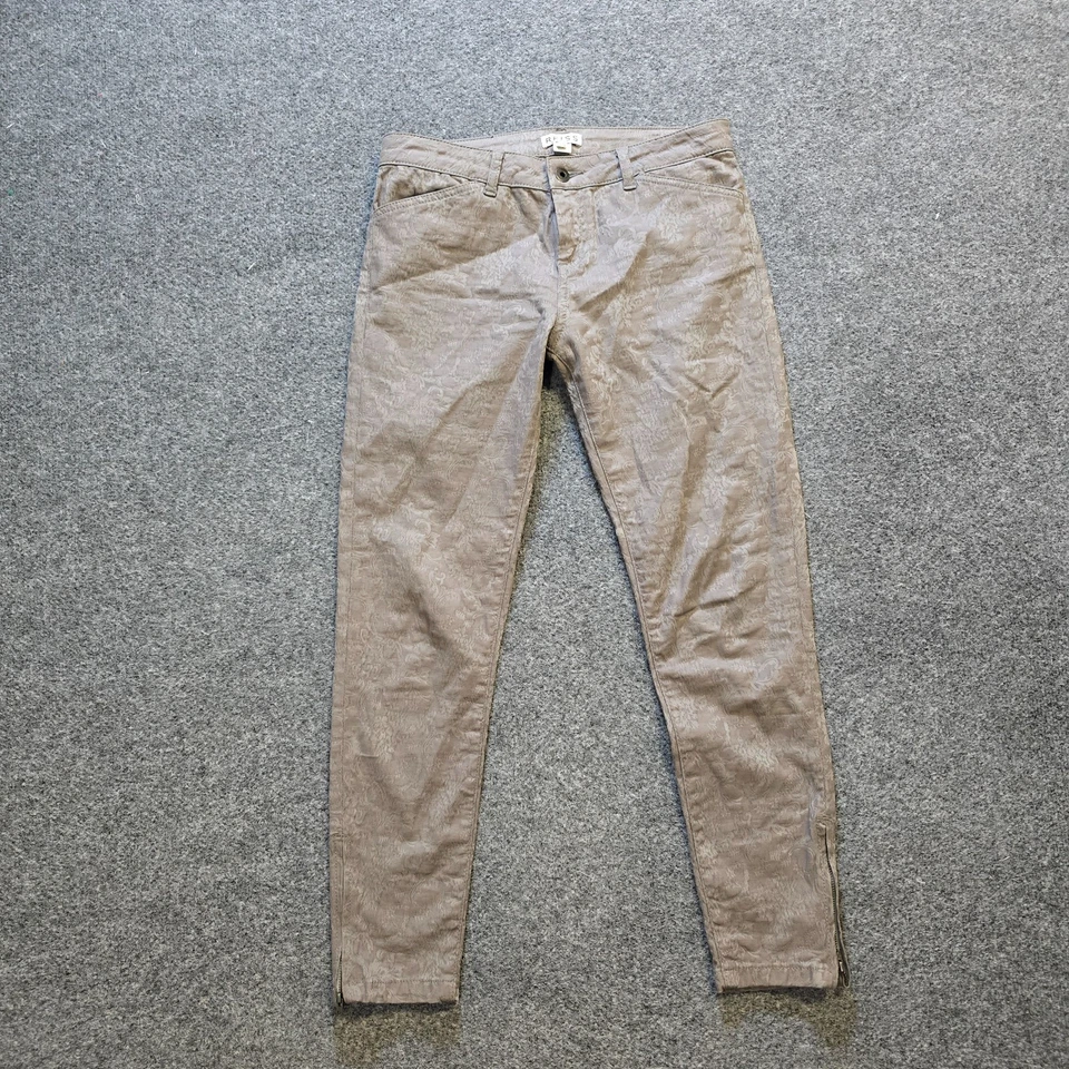 Pantalones Reiss Mujer Talla 10 Gris Floral Tono Sobre Tono Ajustados Damasco Cápsula Clásica Foto 1 de 4