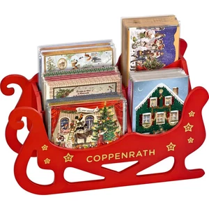 Holz-Thekendisplay Roter Schlitten f.Mini-Adventskal.-Karten - Bild 1 von 1