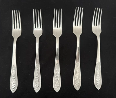 Vintage USSR Set of 5  Forks Stainless Steel - Image 1 of 2