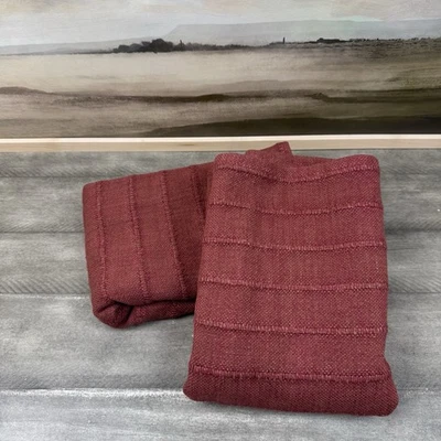 Pottery Barn/Villa Classic Home Busto Textured Striped Pillow Covers 22” Red x2 - Image 1 of 4