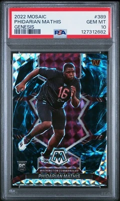 2022 Panini Mosaic #389 Phidarian Mathis RC - PSA 10 - GENESIS SSP Prizm - POP 1 - Image 1 of 2