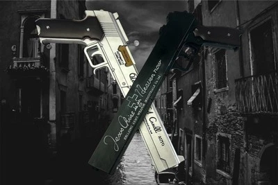 Full Size Pair Hellsing Revolvers Casull Jackal Cosplay Costume Silver Black - Image 1 of 4