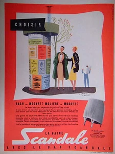 PUBLICITÉ PRESSE 1954 SCANDALE LA GAINE AVEC LE BAS - SIGNÉ JACQUELIN ET DANET - Picture 1 of 1