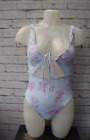 NEW MARBLE TIE FRONT CUT OUT   SWIMSUIT SIZE UK 6 EU 34       B24