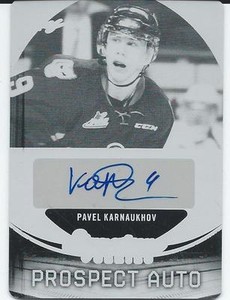 2015 ITG Leaf Signature Series PAVEL KARNAUKHOV SP-PK1 Black Plate 1/1 Autograph